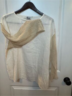 Kenar Cream Lightweight Knit Top